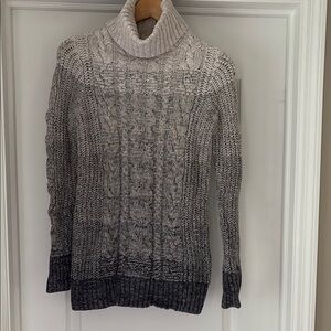 GAP Gray Cowl Neck Cable Knit Sweater
